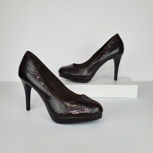 Christian Siriano for Payless Closed Toe Faux Reptile Classic Heels Shoes Size 7